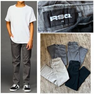 Tilly's RSQ Boys Chino Pants Slim Leg size 16 (4 pairs) gray black khaki